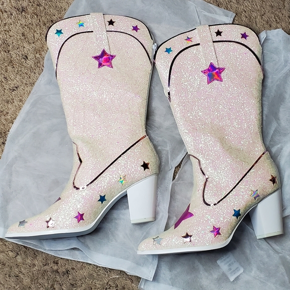 SOLD* YRU Space Cowgirl Glitter Boots - Picture 7 of 11